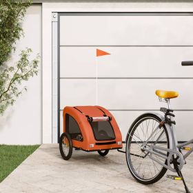 Pet Bike Trailer Orange Oxford Fabric and Iron