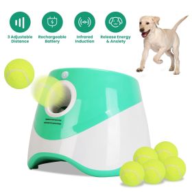 Automatic Dog Ball Launcher Included 6 Tennis Balls Dog With 3 Adjustable Launch Distance Interactive Ball Thrower Fetch Machine For Small Medium