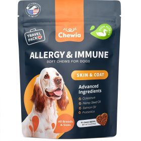 Dog Allergy Immune Chewables 70 Dog Allergy Chews Seasonal Allergies & Hot Spots Support Treats Immune Health Anti Itch Travel Pack