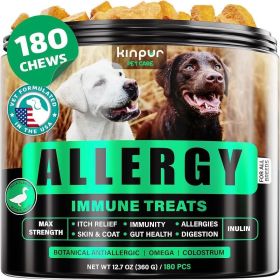 Natural Dog Allergy Chews for Dog Itch Tasty Allergy Relief Pet Supplement for Dry Itchy Skin Hot Spots Seasonal Dog Allergies 180 Anti Itch Immu