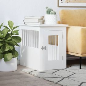 Dog Crate Furniture White 17.7"x24.4"x23.2" Engineered Wood