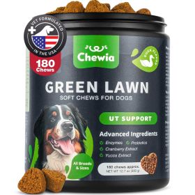 Canine Soft Chews Green Lawn Maintenance Enzymes Cranberry Extract Probiotics Dog Supplement for All Breeds & Sizes Digestion