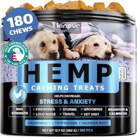 Natural Calming Chews for Dogs with Hemp Oil & Valerian Root Supports Relaxation During Fireworks Thunderstorms & Separation Hip & Joint Support