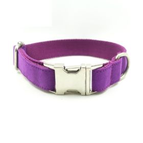 Pet bow tie Solid dog collar bow accessories (Option: Purple collar-XS)