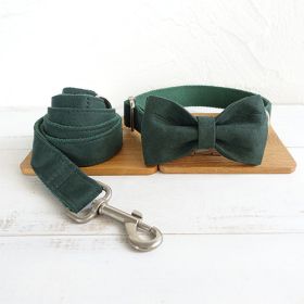 MUTTCO pet collar bow traction set (Option: Green-L)