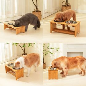 Medium Sized Dog Bowl Rack For Dogs (Option: Wood)