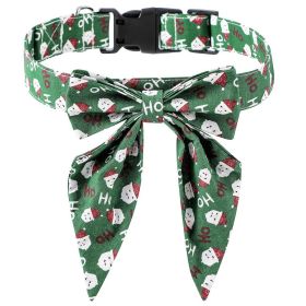 Sunflower Christmas Pet Collar Pet Bow Tie Collar With Adjustable Buckle For Dogs And Cats (Color: Dark Green, size: L)