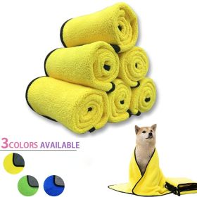 Quick-drying Pet Dog And Cat Towels; Soft Fiber Towels Water-absorbent Bath Towel Cleaning Pet Towel (Color: Yellow, size: 140*70cm/55.1*27.6in)