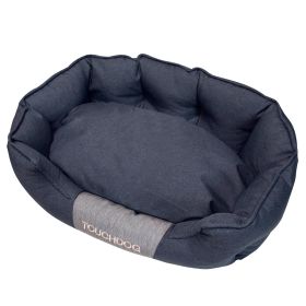 Touchdog 'Concept-Bark' Water-Resistant Premium Oval Dog Bed (Color: Charcoal Grey, size: medium)