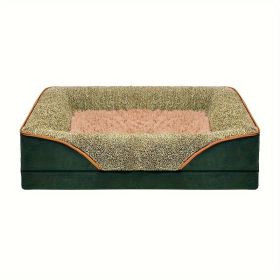 Removable And Washable Pet Dog Sofa And Dog Bed, Dog Nest,  Pet Bed Sofa, Comfortable And Soft, Cat Sofa Bed With Raised Edges To Protect The Nec (Color: Green, size: L ( 39.37*23.62*6.3 in ))